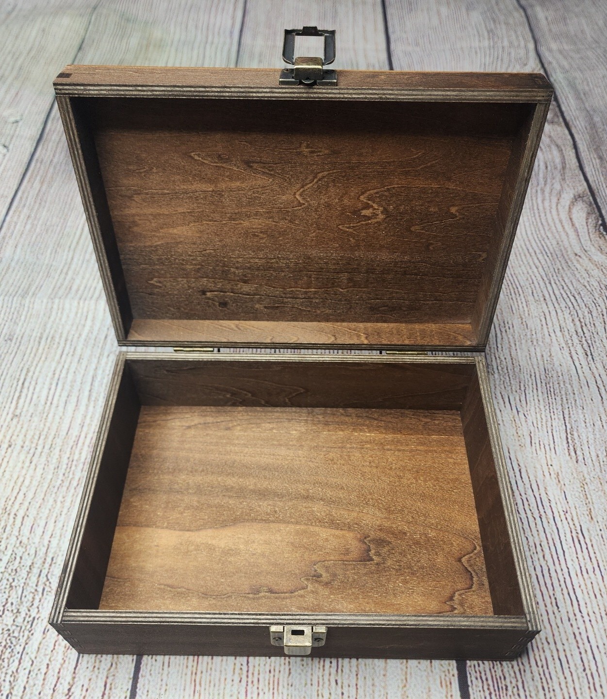 Wood Jewelry Box Photo Holder Words Family Memory Organizer Holder