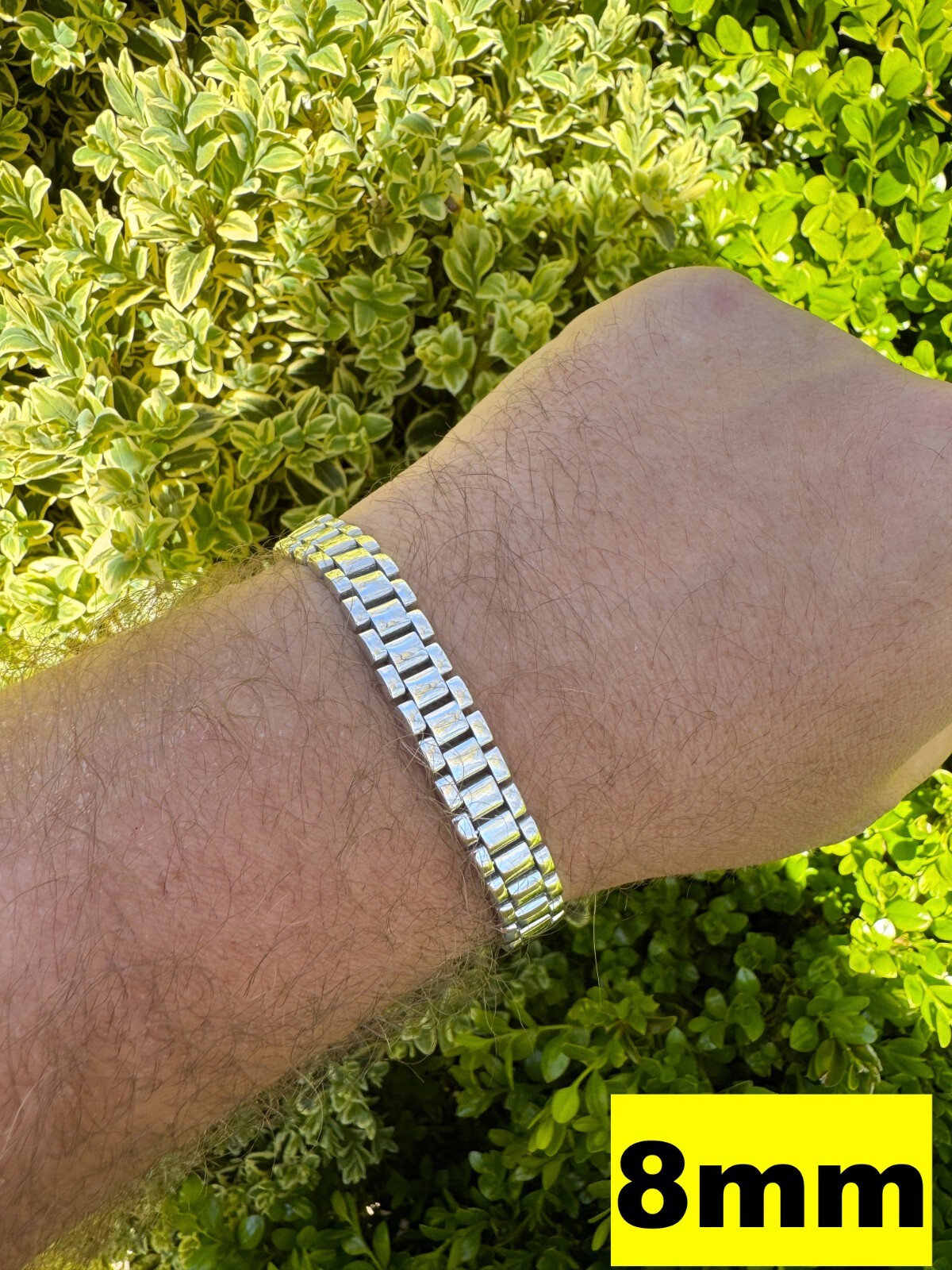 Custom Handmade Presidential Link Plain Bracelet Real 925 Sterling Silver 8-16mm