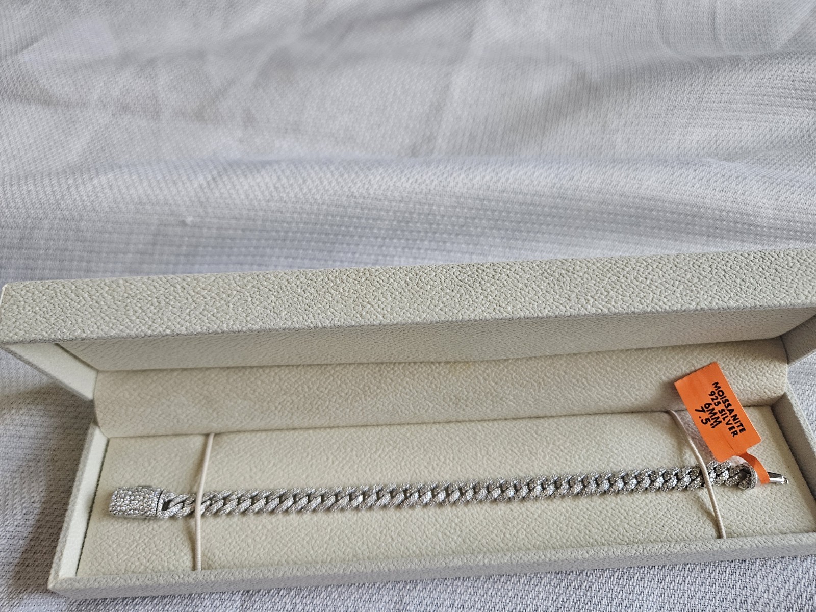 7.5″ – 6mm Monaco Link Moissanite 925 Bracelet 11.00ctw