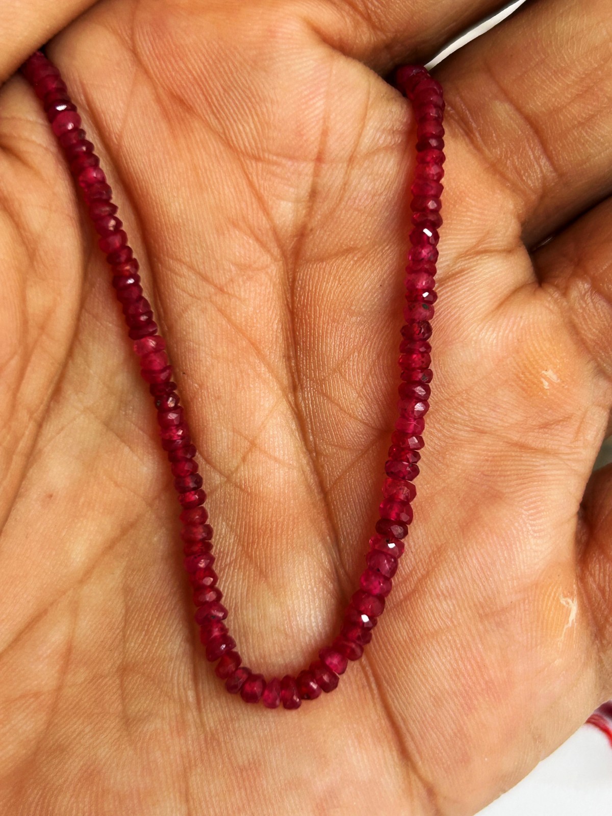 Natural Ruby Faceted Rondelles 16″ string 2.50 – 3 mm loose Beads Lustrous & Red