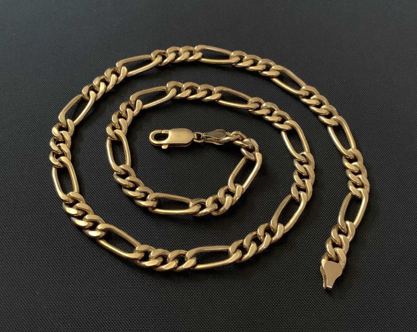 ✨RARE 14K SOLID YELLOW GOLD FIGARO LINK CHAIN NECKLACE APPROX 7MM 30G CLASSIC✨