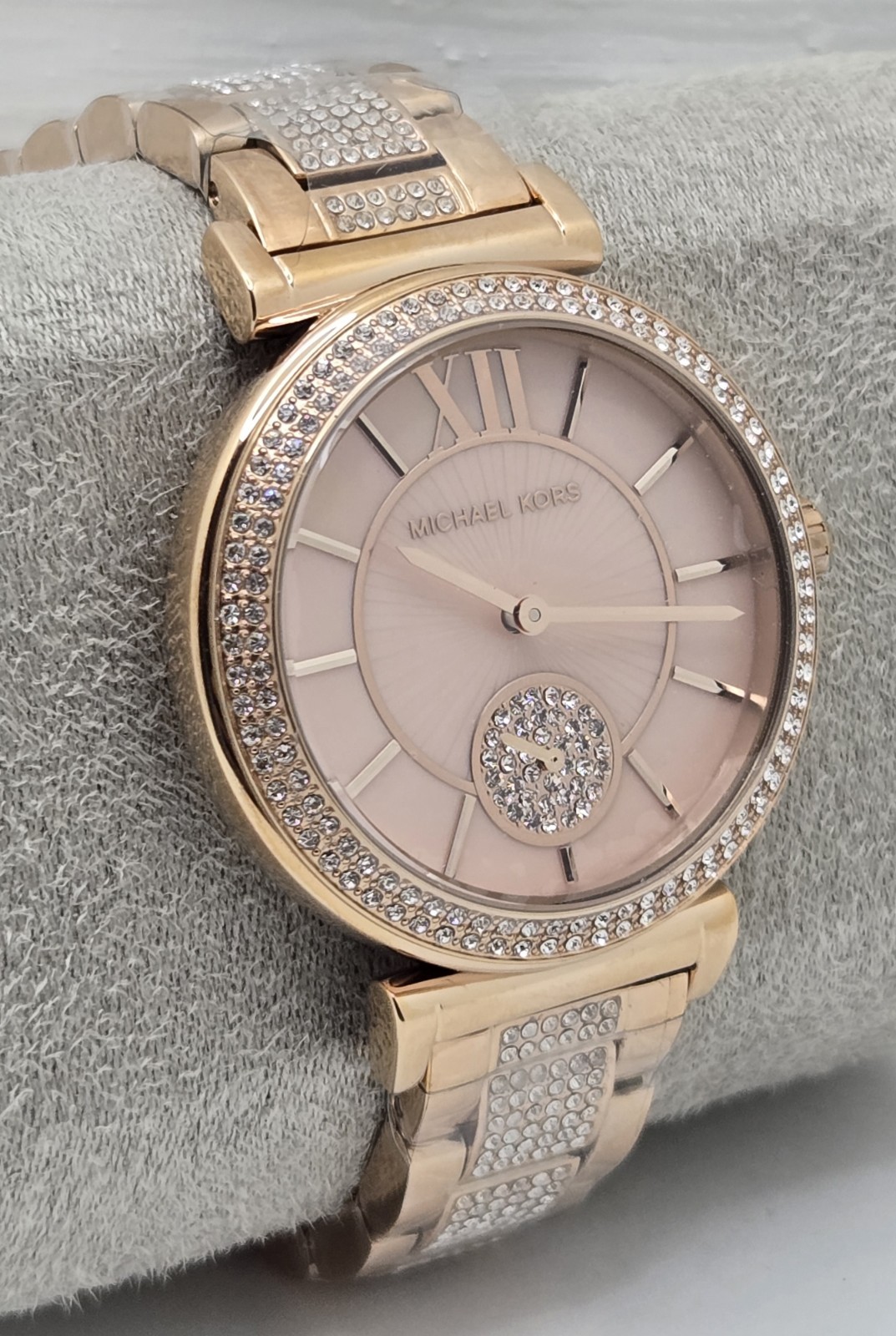 MICHAEL KORS ABBEY MK4617 PINK DIAL ROSE GOLD BRACELET QUARTZ 36MM WOMENS WATCH
