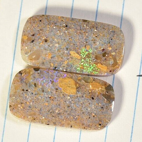Matched Pair Louisiana Opal Cabochon Gem Opal Natural Untreated 20.50 cts.