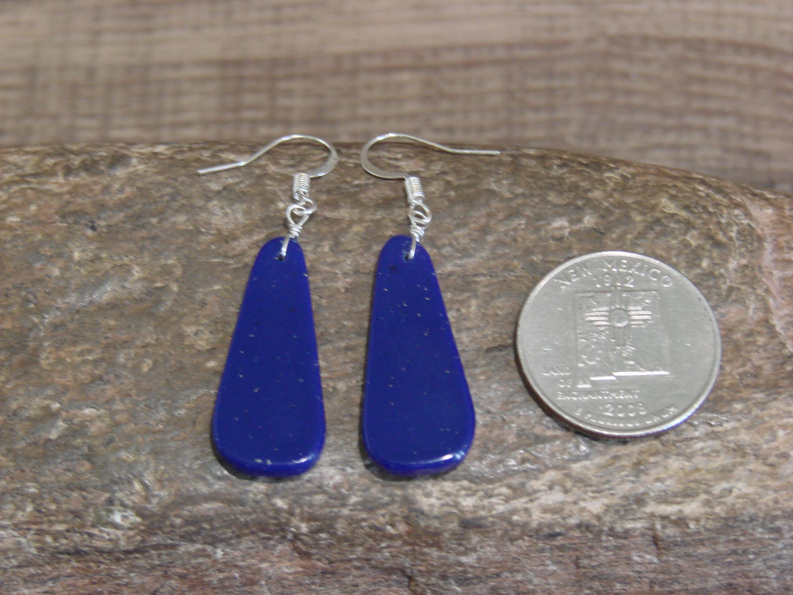 Native American Sterling Silver & Lapis Slab Earrings – Garcia