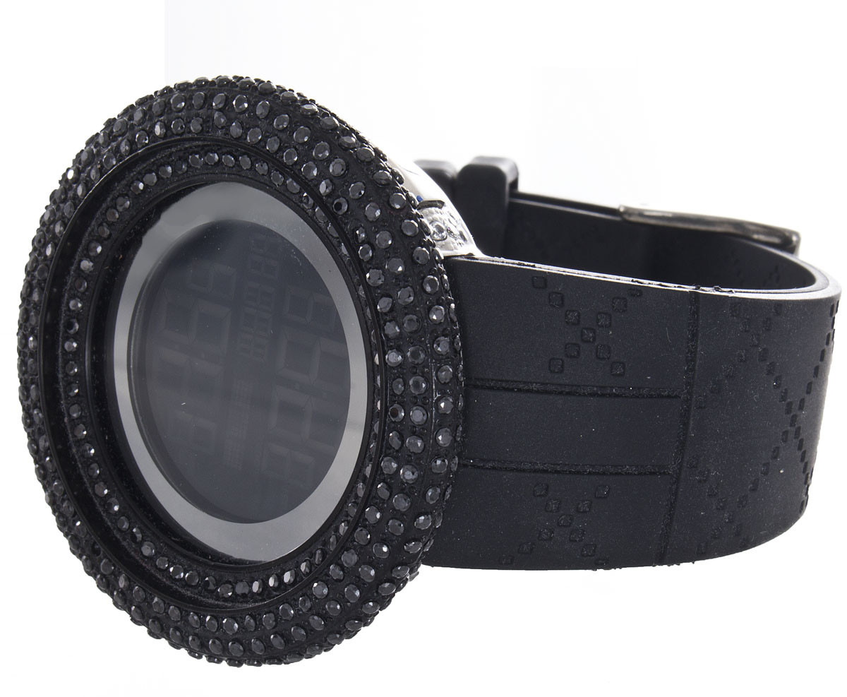 Kings Master Men’s LED Display Digital Quartz Black Rubber Strap Watch