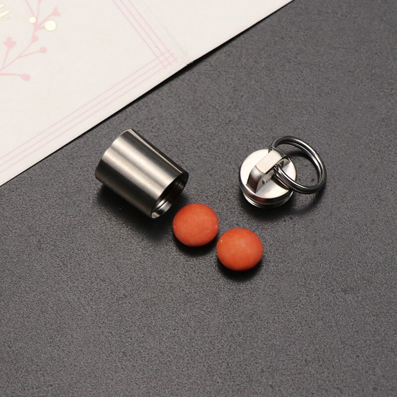 Titanium Necklace Medicine Box Pill Case Pendant & Ti beads chain Waterproof