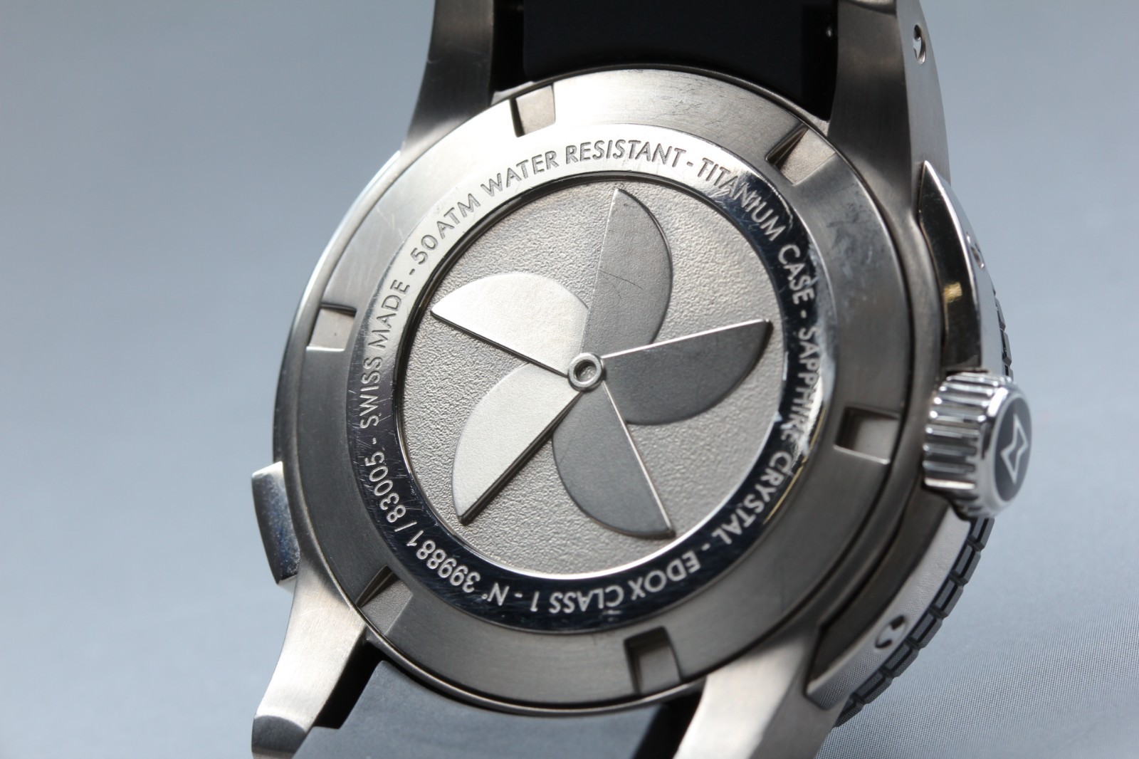 [NEAR MINT w Box] EDOX Class-1 Day Date 83005-TINR-NIR Titanium AT Men Watch JPN
