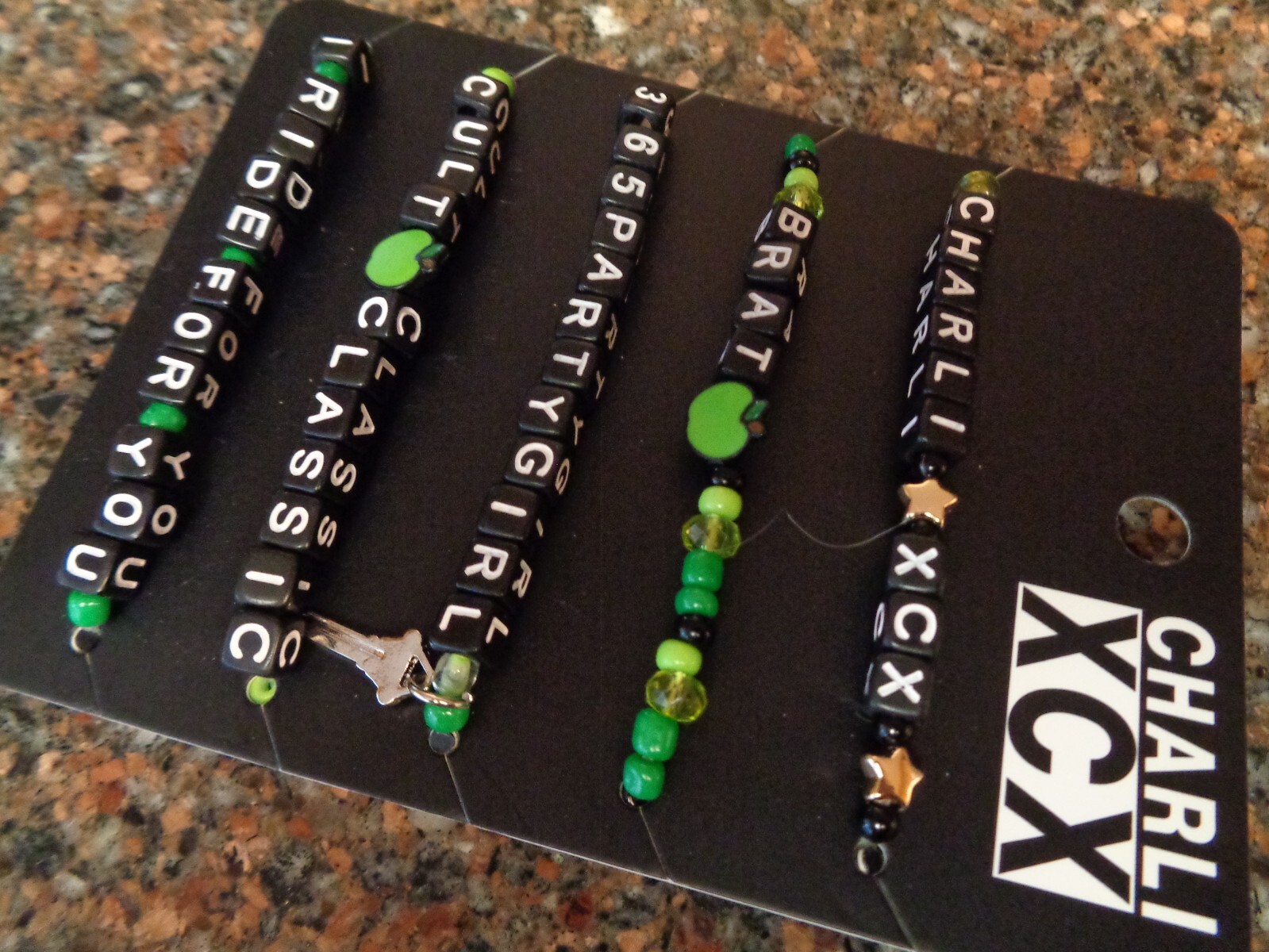 Charli XCX Brat Beaded Bracelet Set of 5 Charm Best Friend NWT