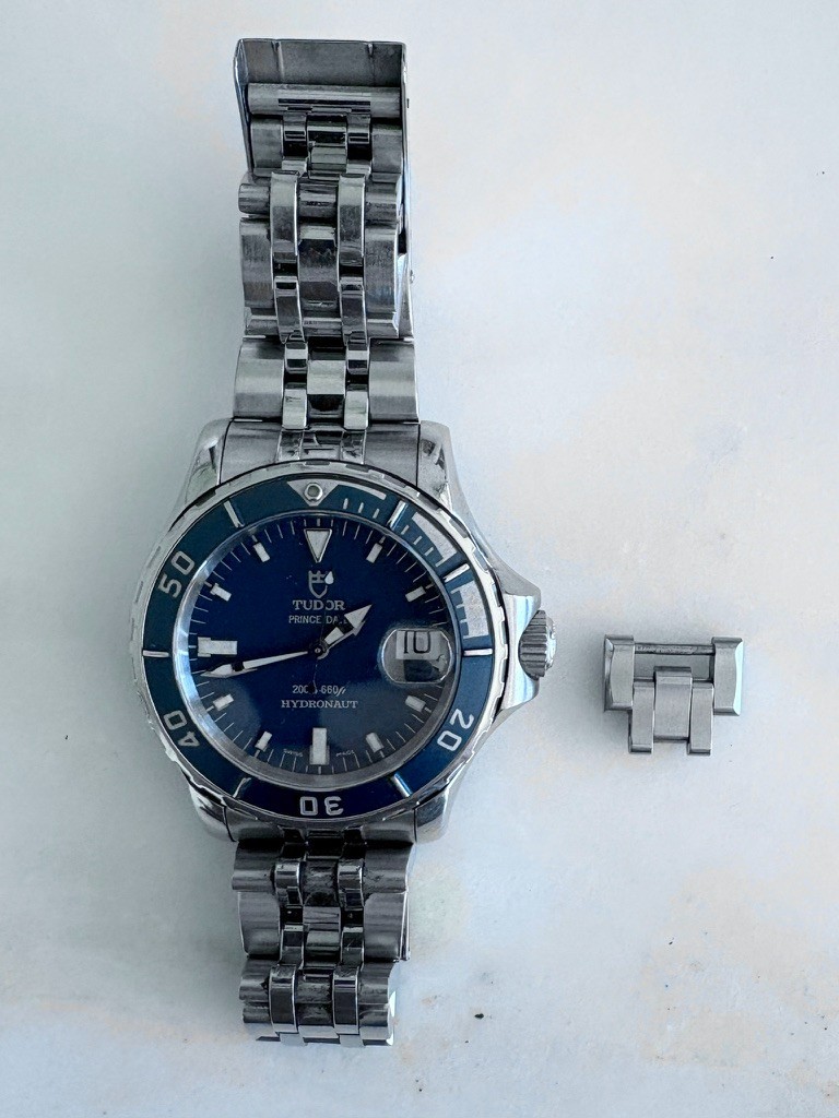 Tudor Hydronaut 85190P 37mm SS Blue Dial Automatic Date Watch
