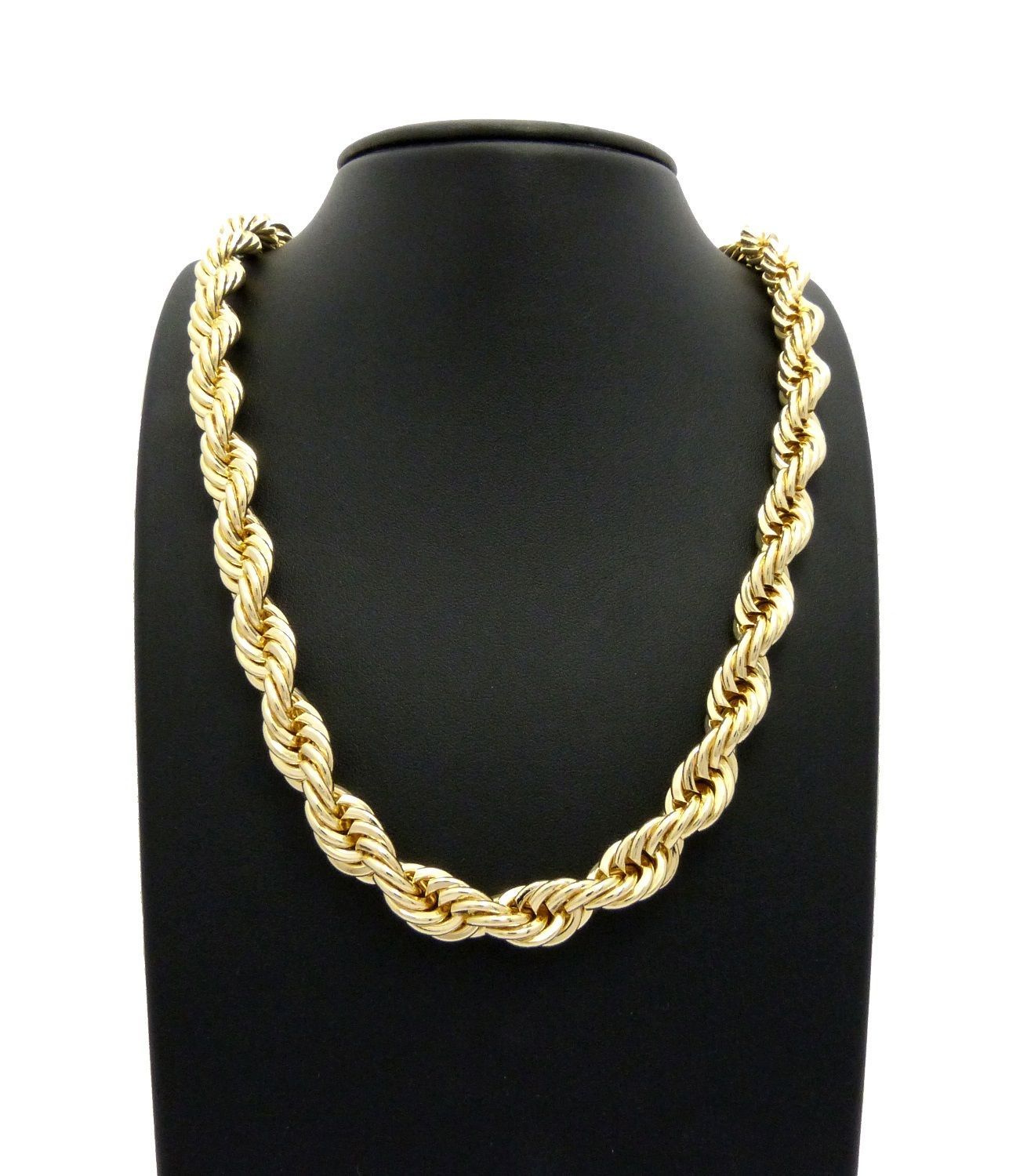 Men’s 90’s Hip Hop Rapper Style Hollow 10mm 22″, 26″ Rope Chain 2 Necklace Set