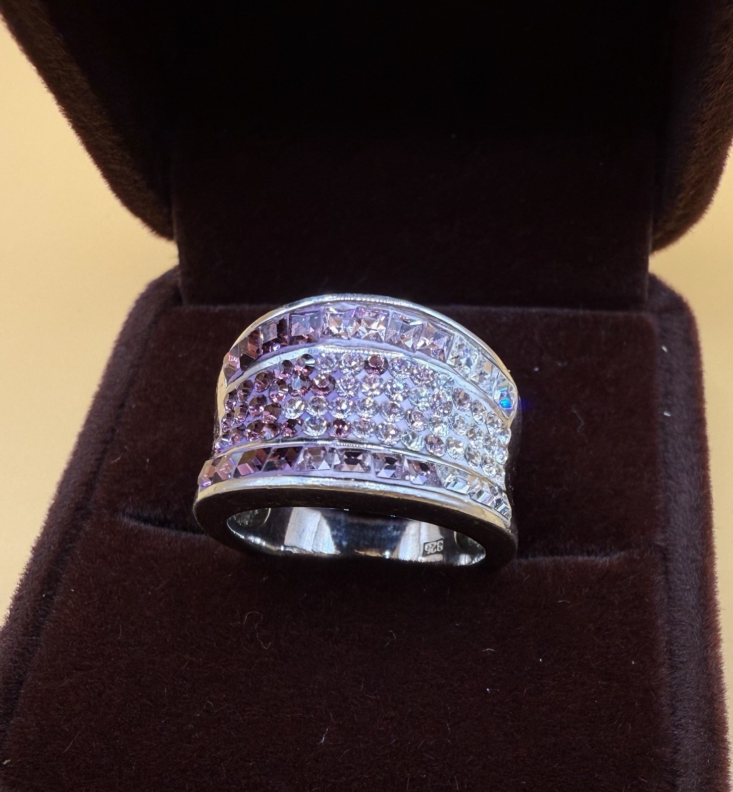 Sterling Silver Wide Band Rings – Lot of 3 Inlay, Pavé & Filigree Vintage ~20.6g