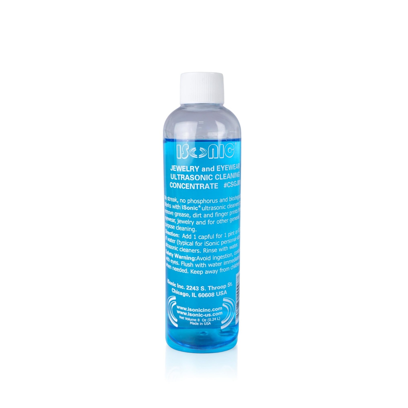 CSGJ01-8OZx1 Ultrasonic Jewelry/Eye Wear Cleaning Solution Concentrate,Blue