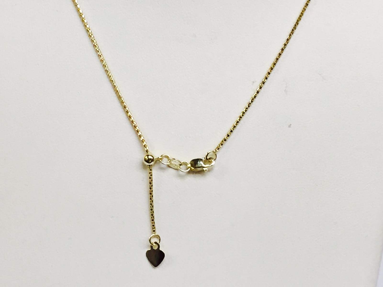 14kt Yellow Gold 22″ Adjustable Popcorn Pendant Chain/Necklace 1.3 mm – 2.5 Gram