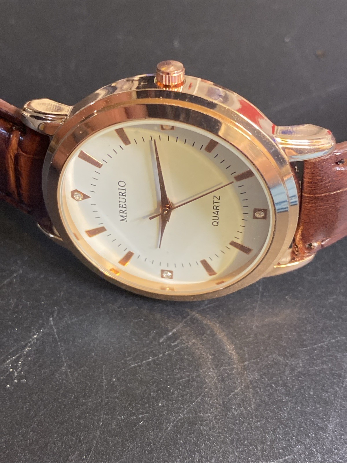 Mreurio Round Rose Gold Tone Watch in Men’s New Battery