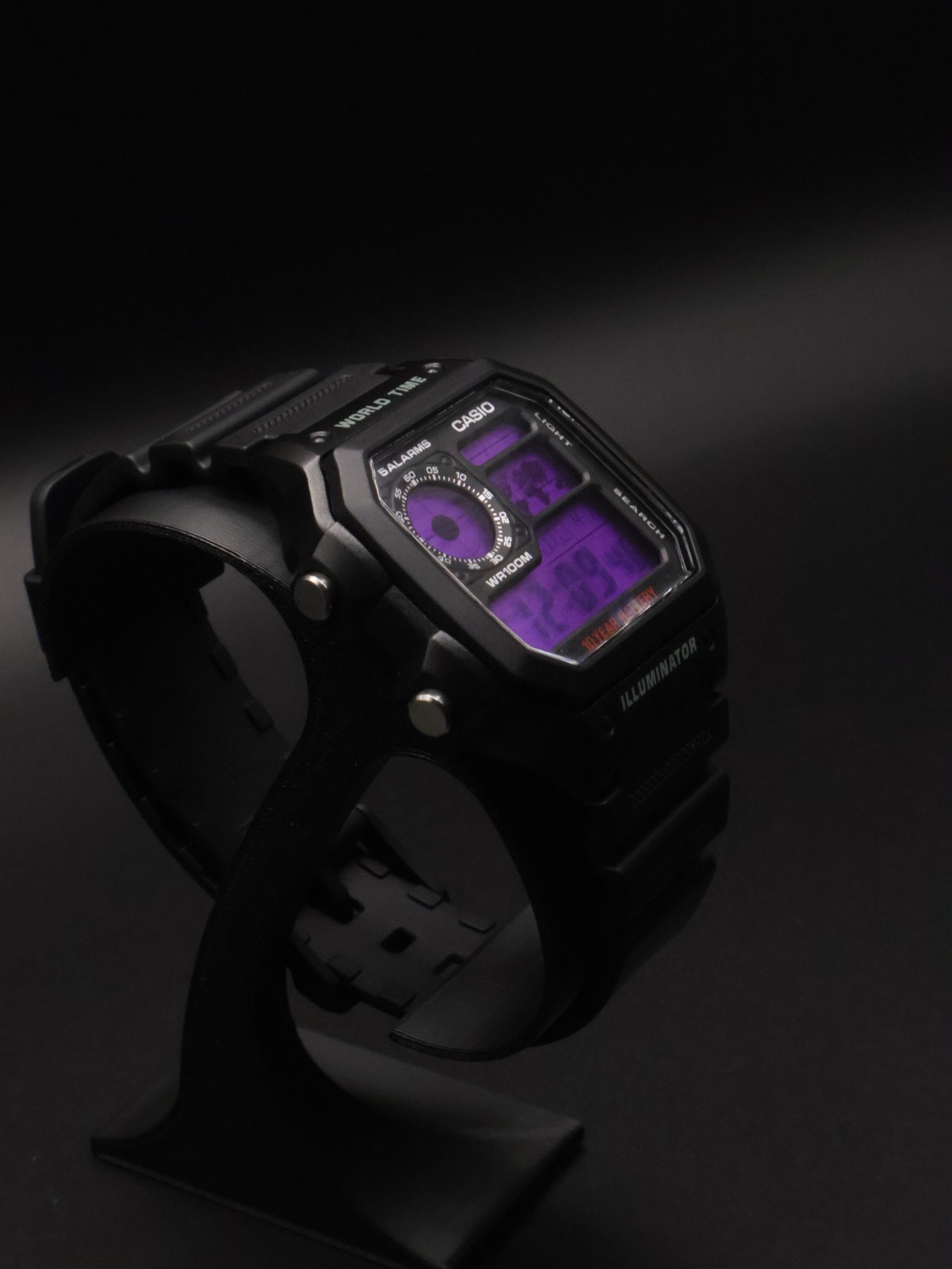“Dark Matter” | Casio World Time Illuminator | Royale | AE-1200WH | 🟣 | Custom