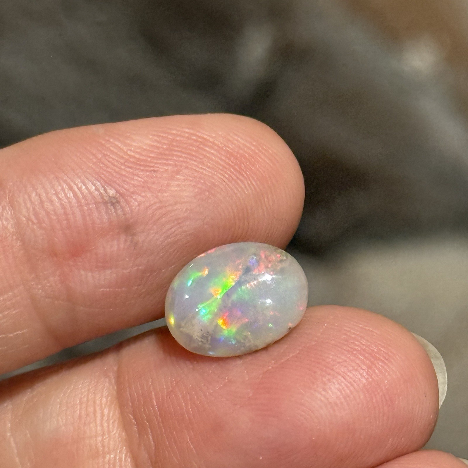 2.7ct 11.8x9x5.4mm Galaxy Ethiopian Welo Opal Oval Cabochon Gem