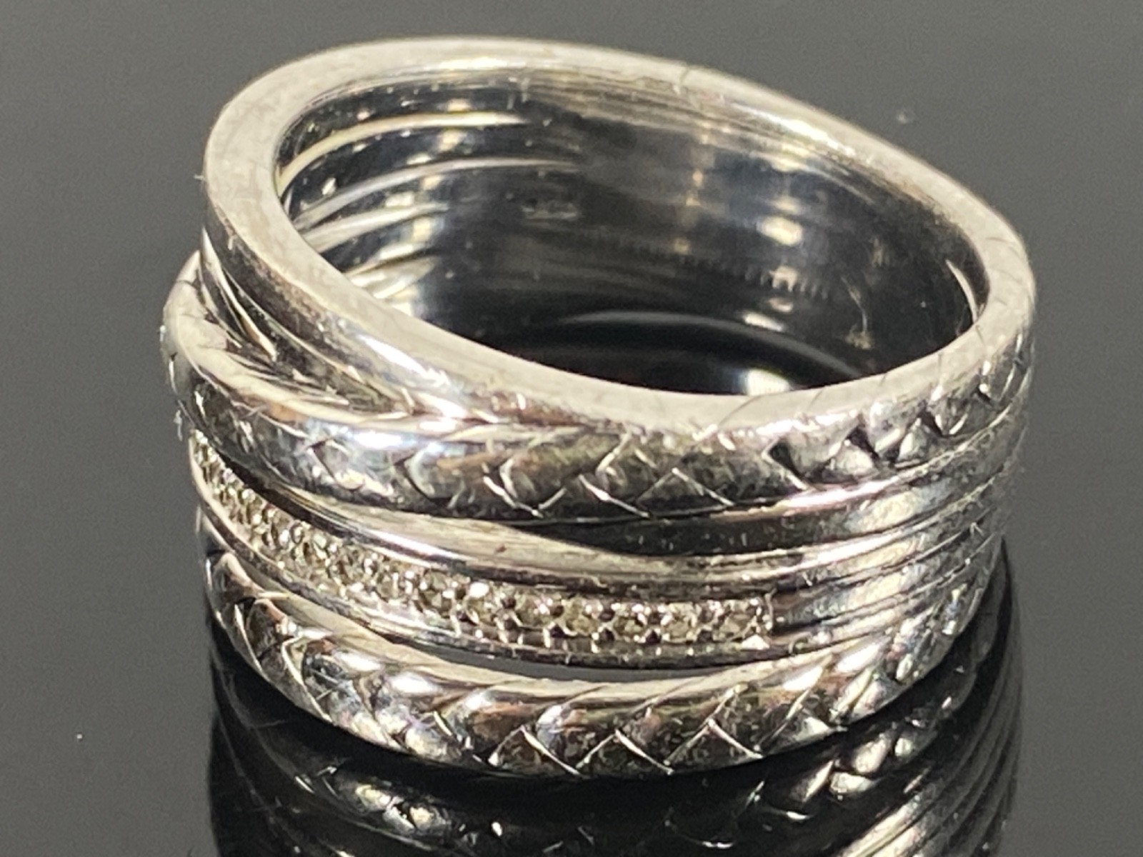 EFFY DESIGNER STERLING SILVER 925 Ring Band Size 7 Five Strands 8.3g