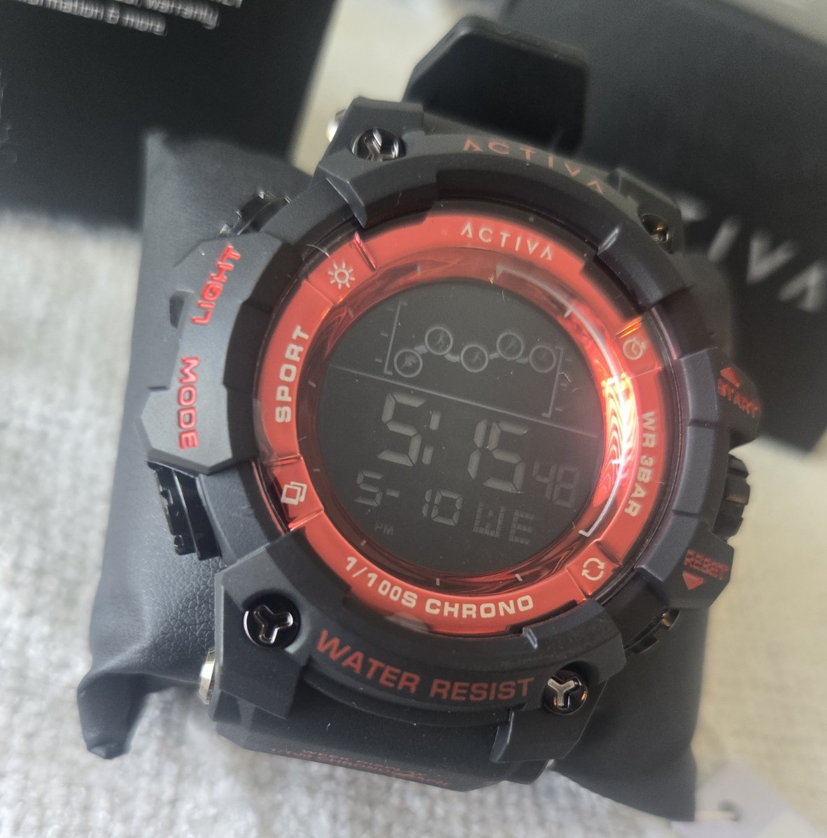 ACTIVA Digital Quartz Sport Watch Chronograph Alarm/Stop (Acw8082-019) 50mm -New