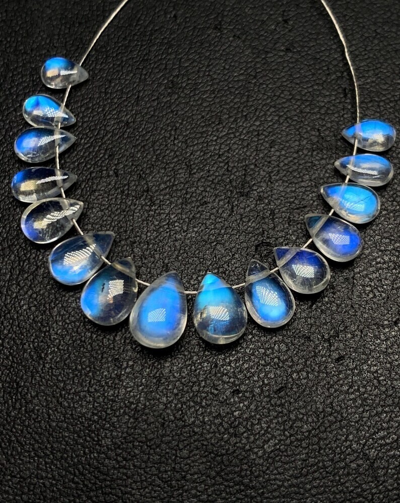 AAAAAA Rainbow Moonstone Gorgeous Blue Fire Briolettes,Pear size 4×6 to 6×9.50
