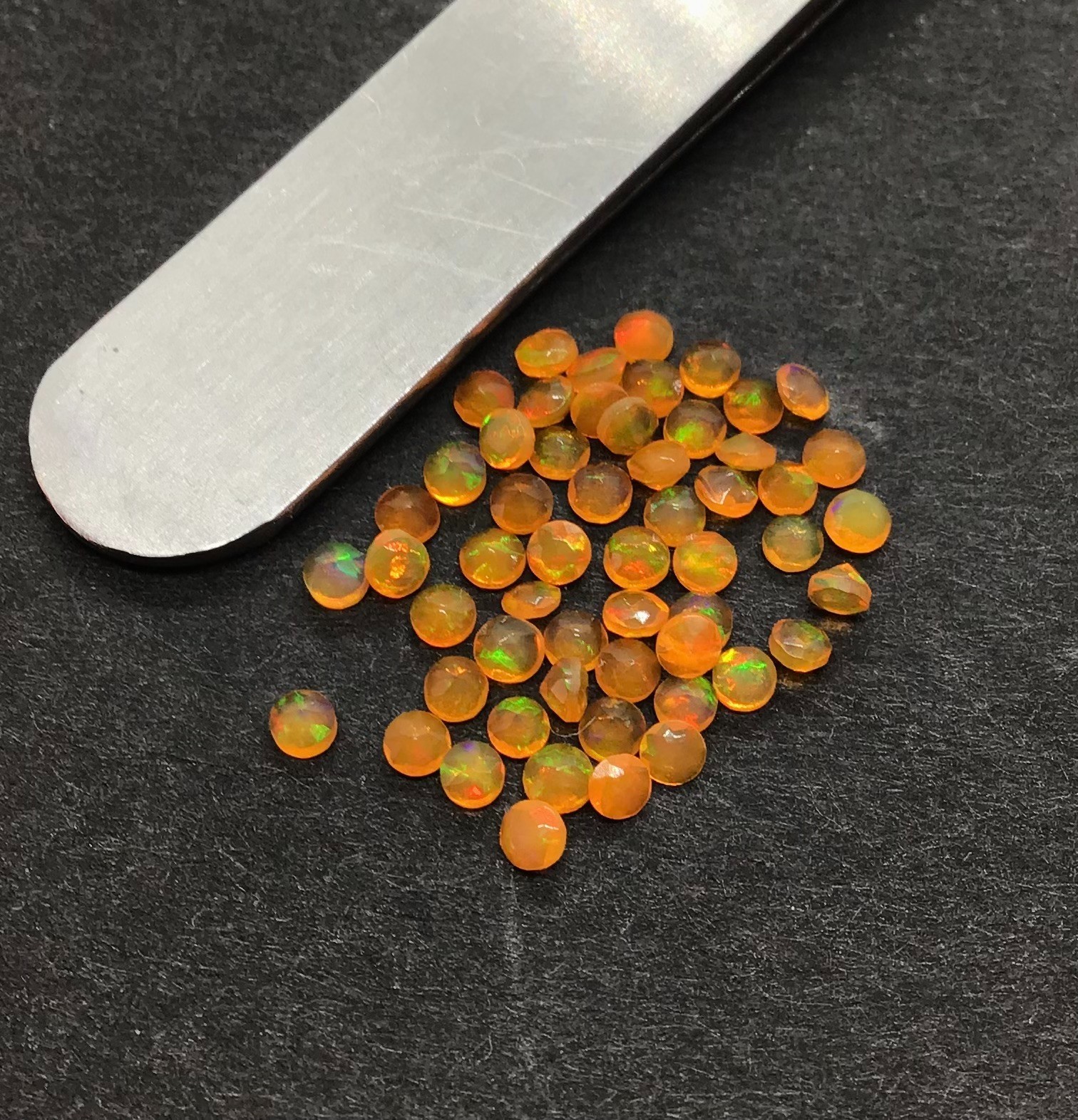 AAA Natural Ethiopian Orange Fire Opal Round Cut Loose Gemstone For All Jewelry