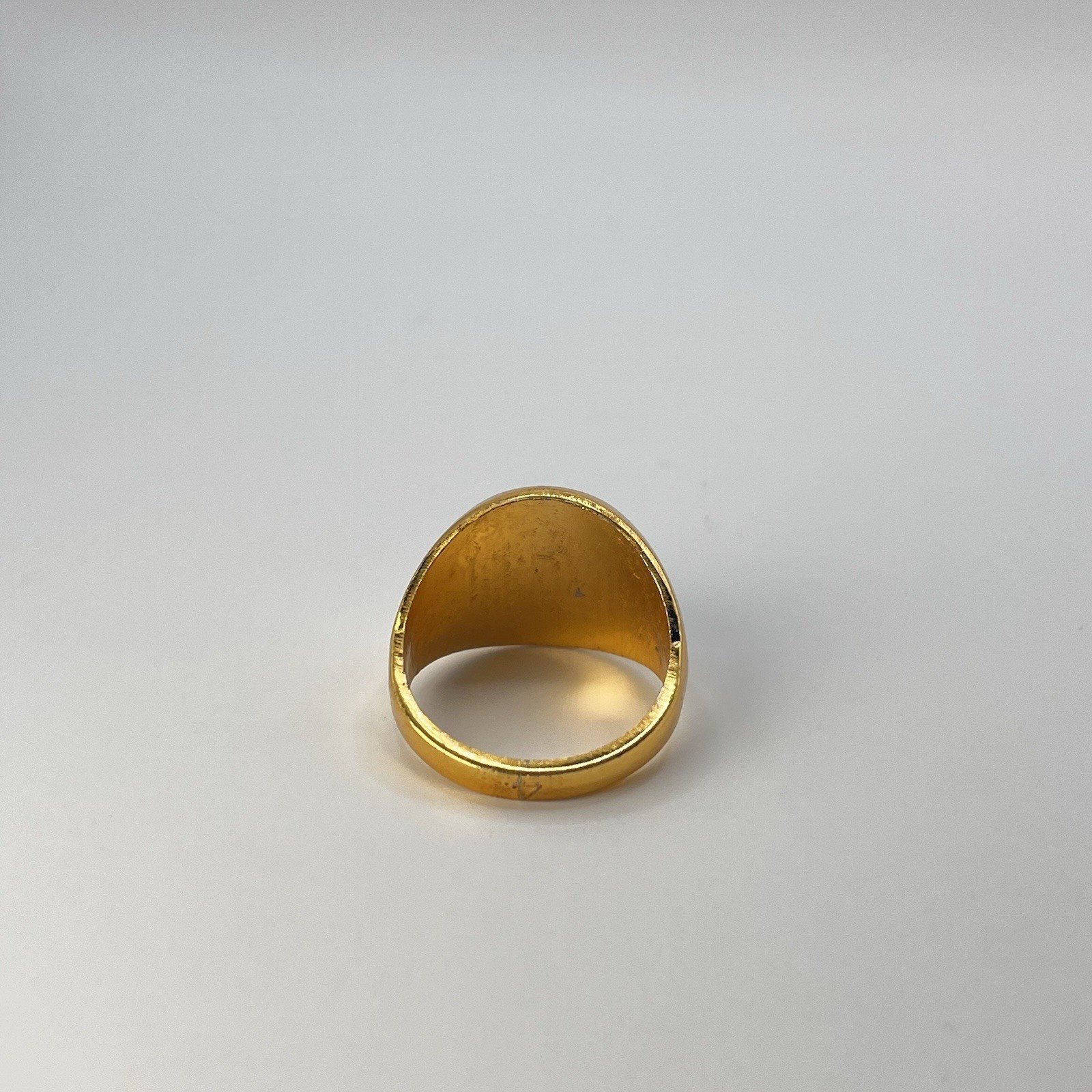 Gold Mercedes Style Logo Ring Black Emblem Mens Statement Fashion Jewelry