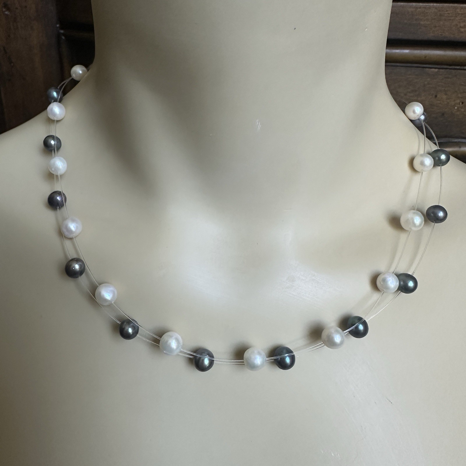 Peter Brams PBD 2 Necklaces 18 Inch Tahitian Culture Pearls 925 Sterling 15.2g