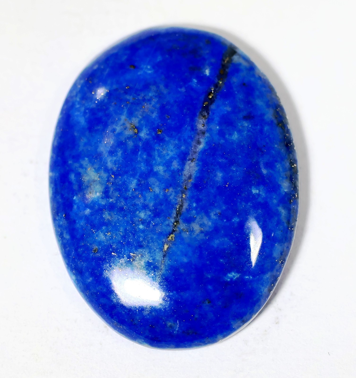 29 Ct 5X21X28 mm Natural Blue Lapis Lazuli Oval Cabochon Gemstone KM-348