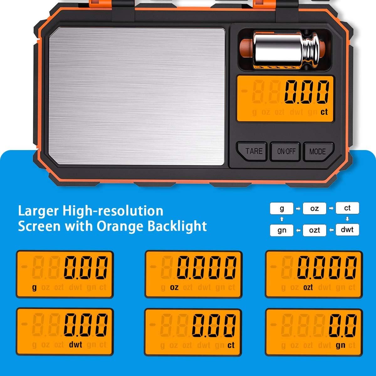 AMIR Digital Pocket Scale, Gram Scale 200G/0.01G, 6 Units Conversion Smart Scale