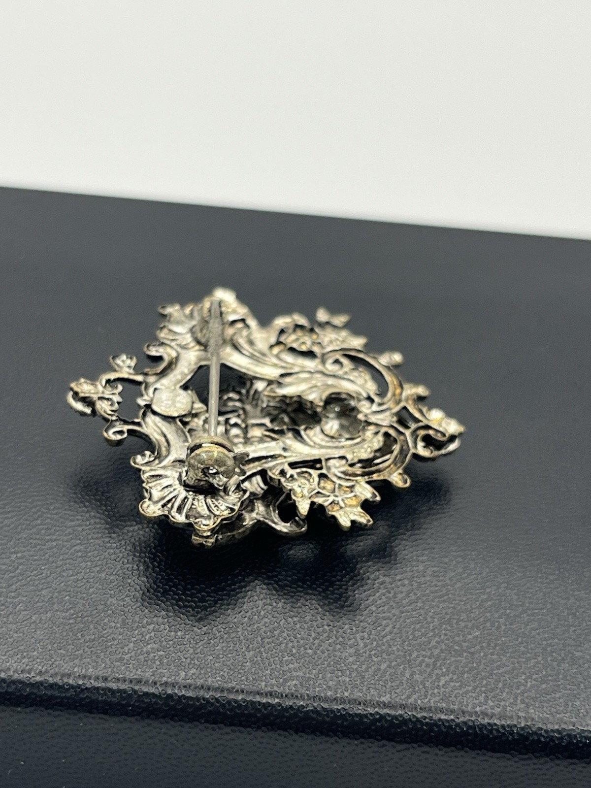 Coat of Arms Family Crest Colored Rhinestone CZECH SLOVAKIA Vintage Brooch pin