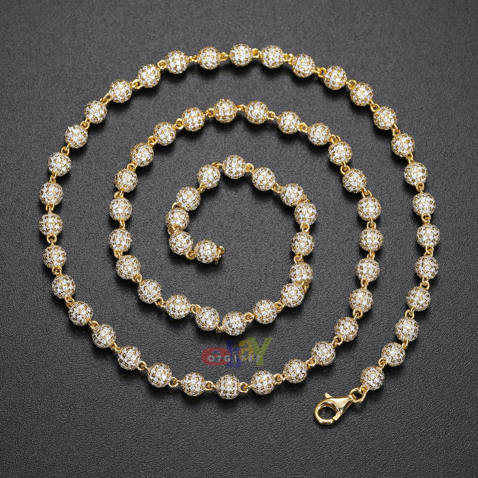 5mm Fully Iced VVS1 D Moissanite Bead Tennis Chain / Bracelet 925 Passes Tester!