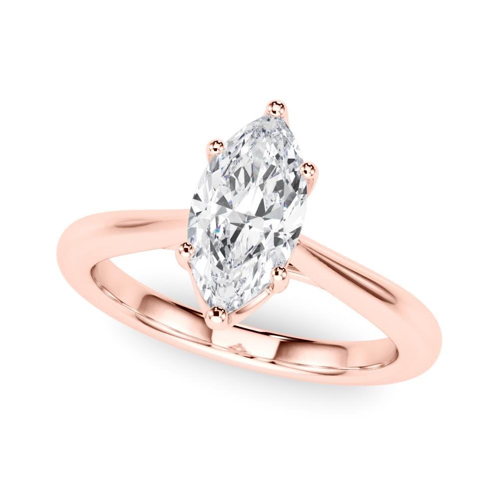 Sterling Silver Solitaire Ring VS F 0.50-0.75 Carat Lab Grown Marquise Diamond