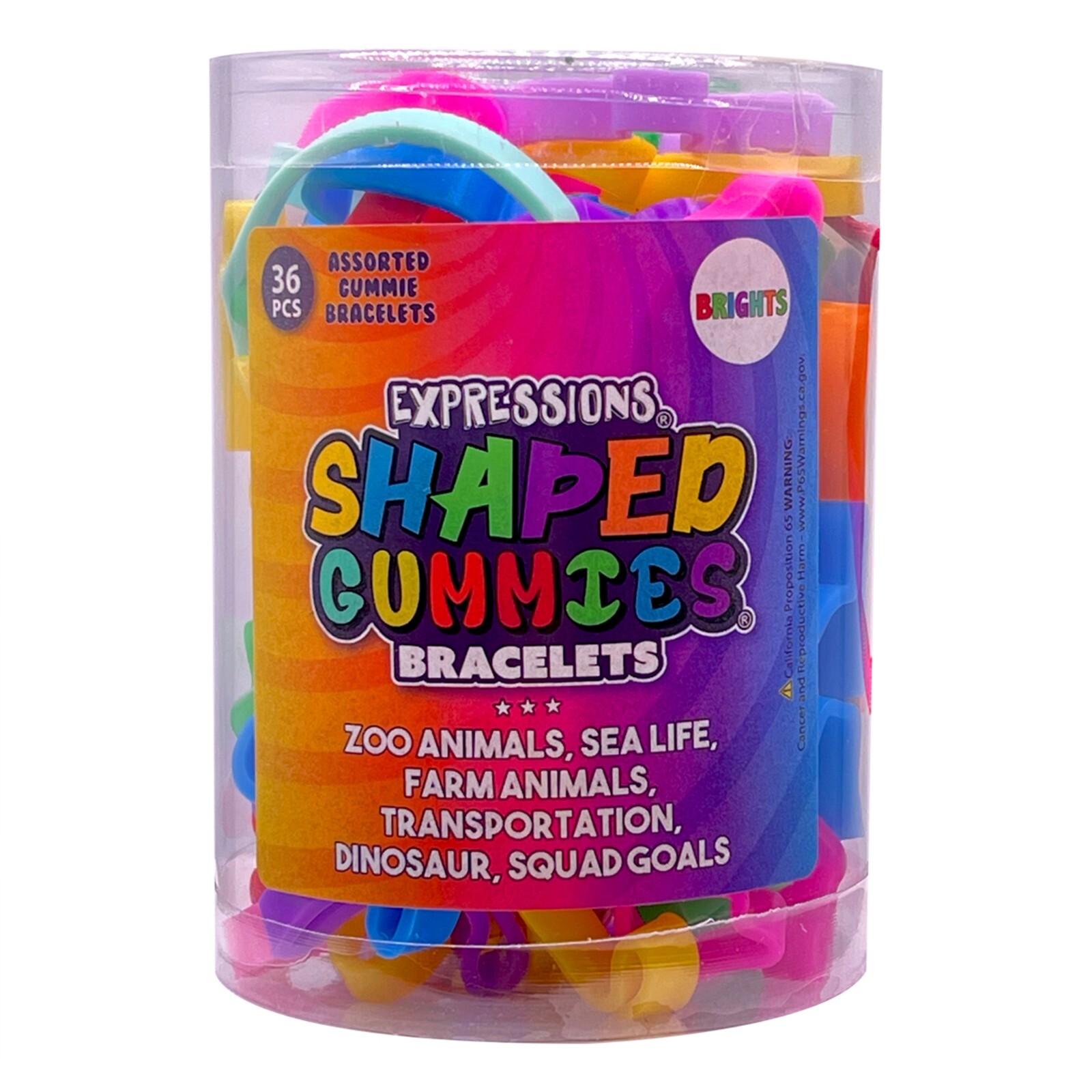Zummy Silicone Bandz Bracelets variety of vibrant colors and fun shapes 36 pcs