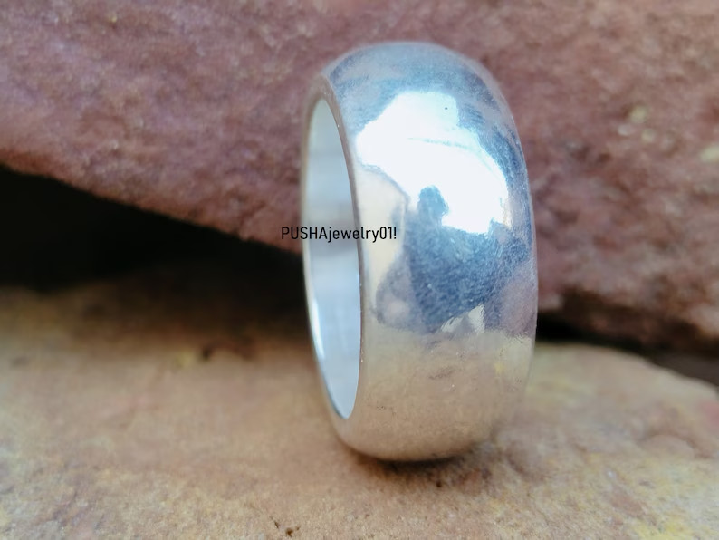Wide Cigar Band Ring 925 Sterling Silver Ring& Statement Ring Handmade All Size
