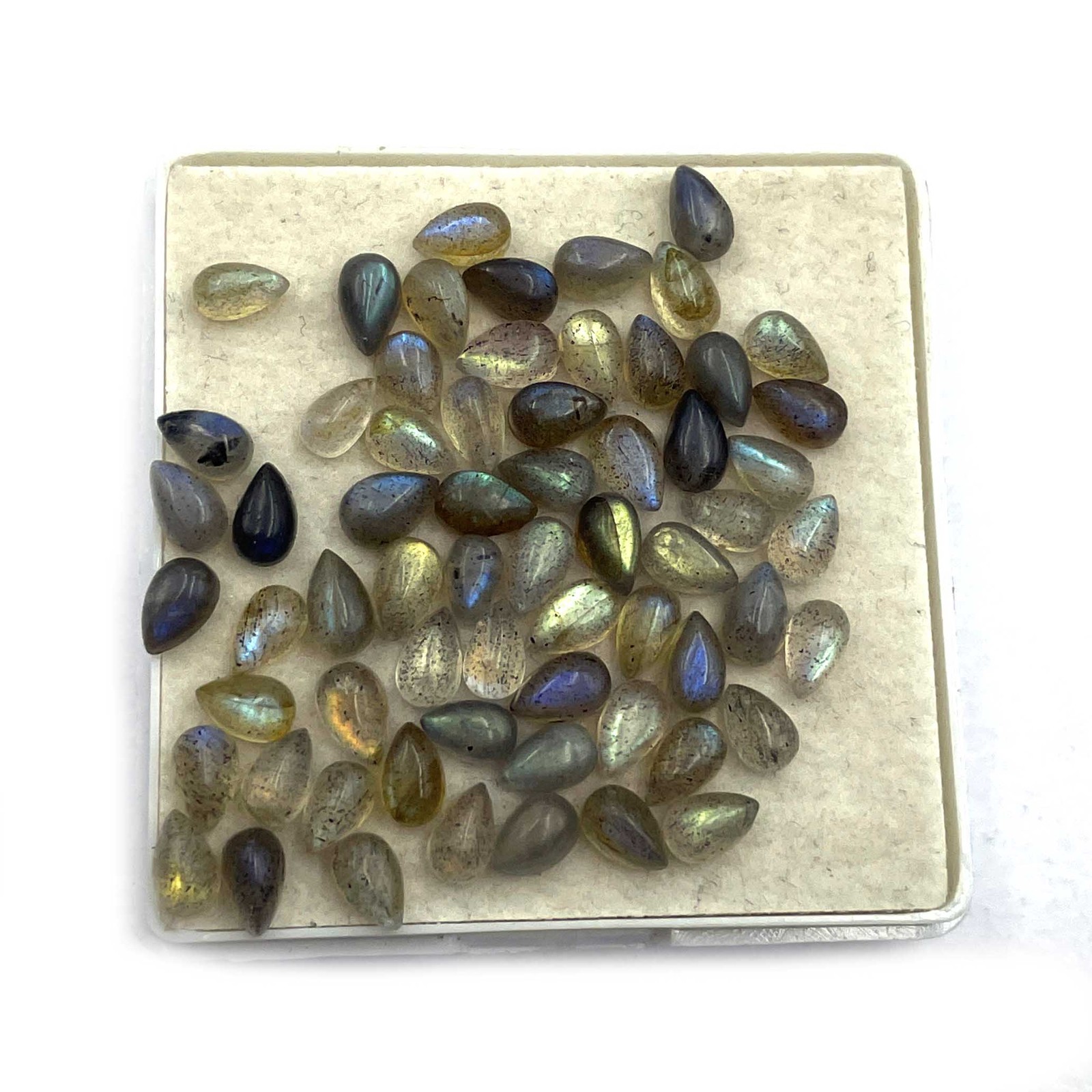 Natural Labradorite Pear Cabochon Gemstone Lot 310 Pcs 3*4-3.5*5.5 MM 100 CT