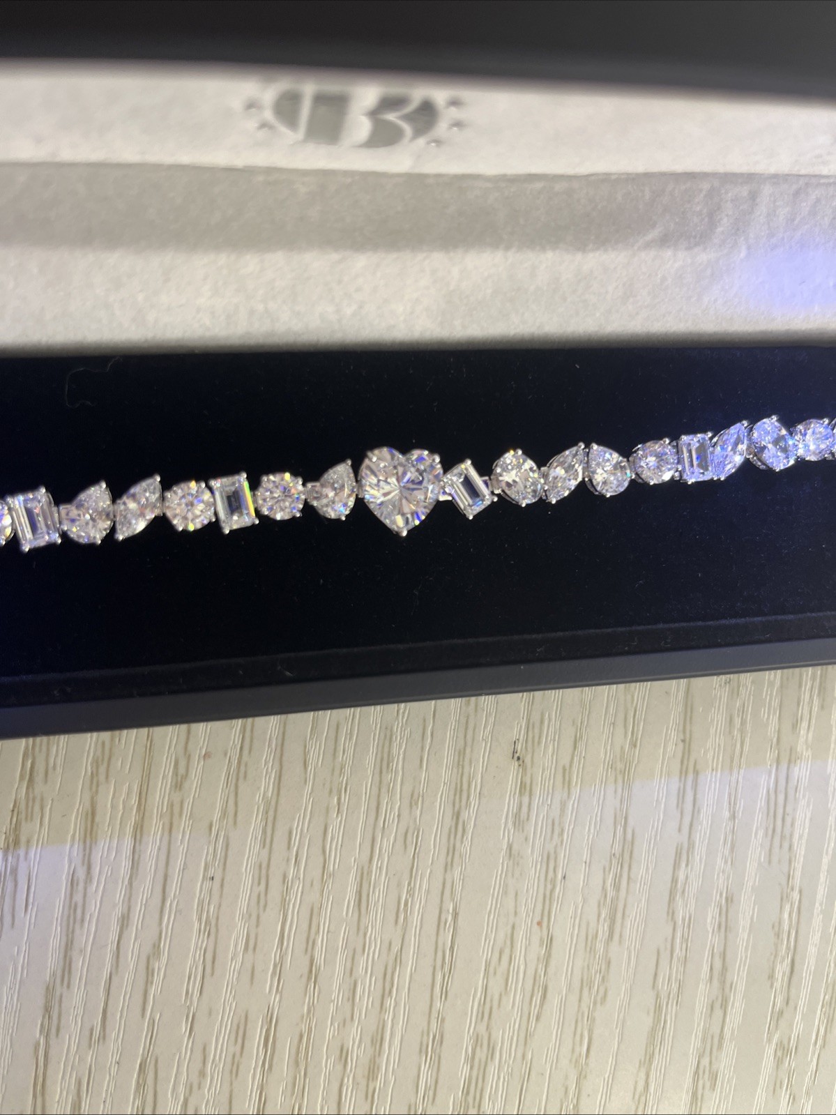 38 Carat Moissanite Bracelet heart Cut, Oval Cut, Square Cut Circular Cut Og$600