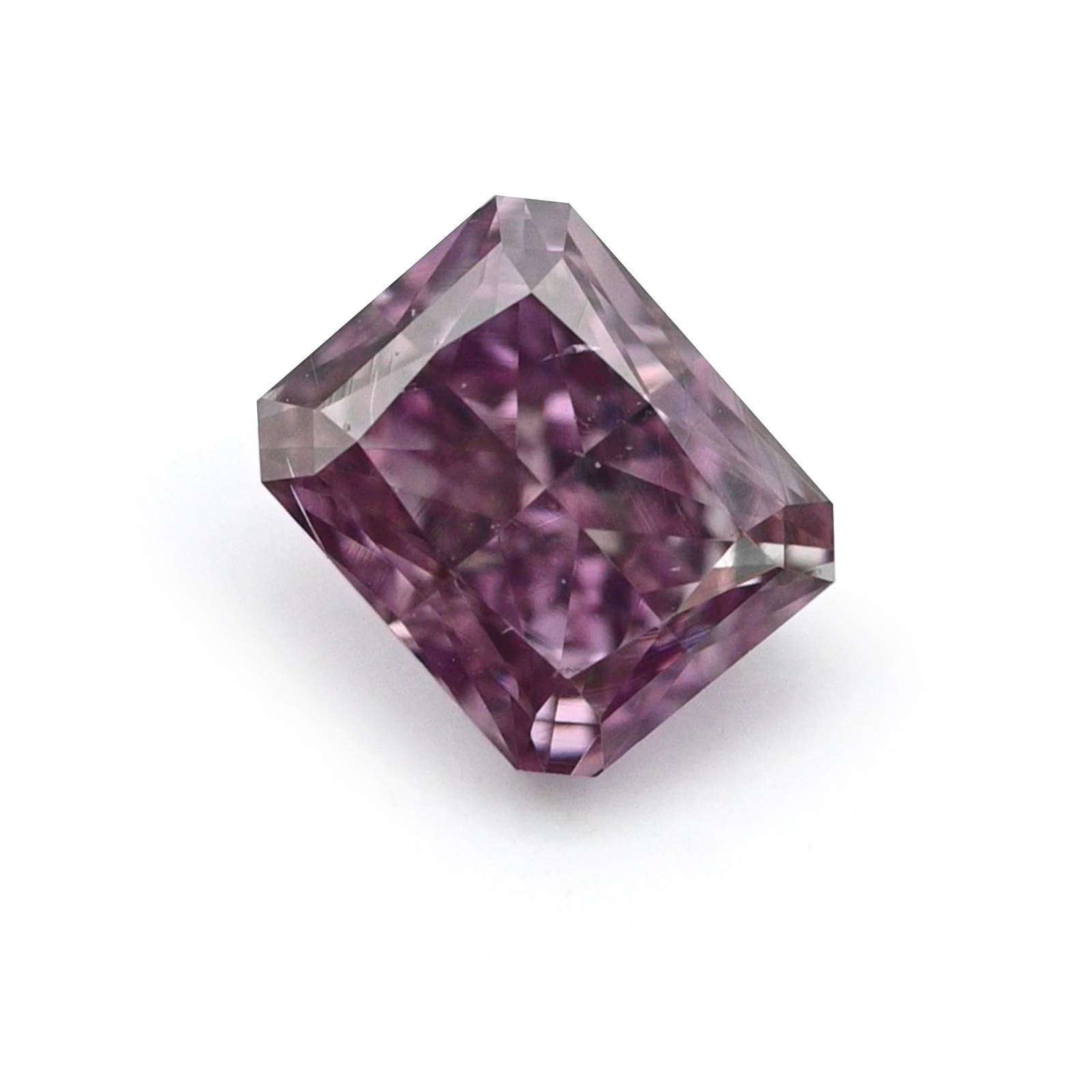 0.11 Ct Natural Radiant Diamond Fancy Deep Purple-pink I1 Loose GIA Certified