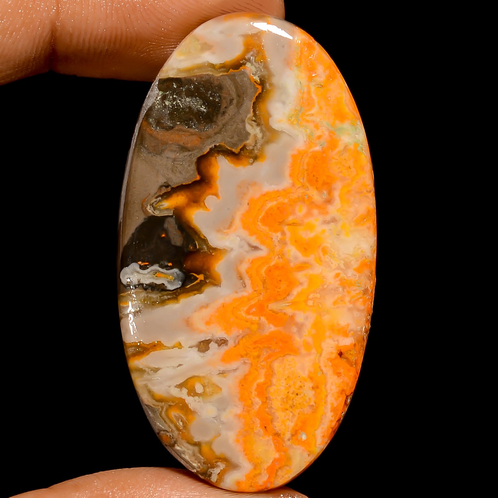 Natural Bumble Bee Jasper Oval Cabochon Gemstone 53.5 Ct 47X25X5mm GC-42630