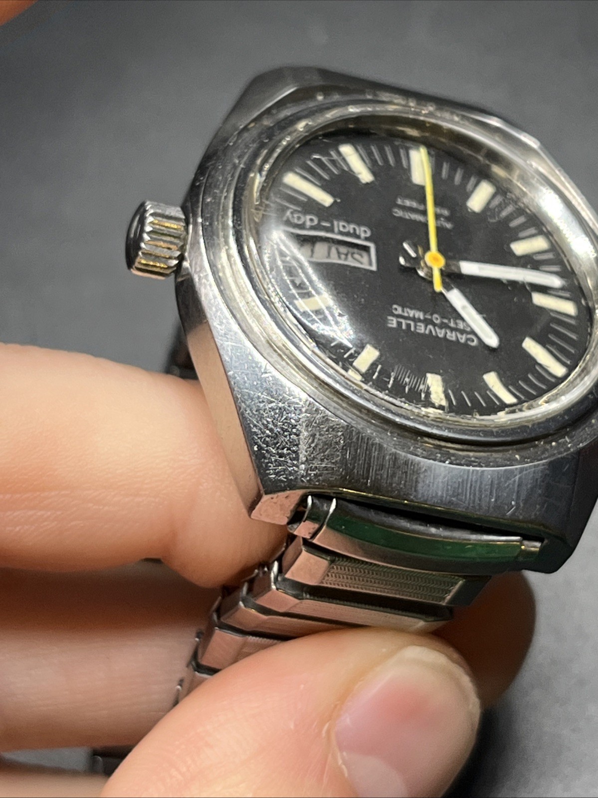 1978 Caravelle Set-O-Matic 666 Devil Diver Dual-Day Ref. Q110 Wristwatch (015)