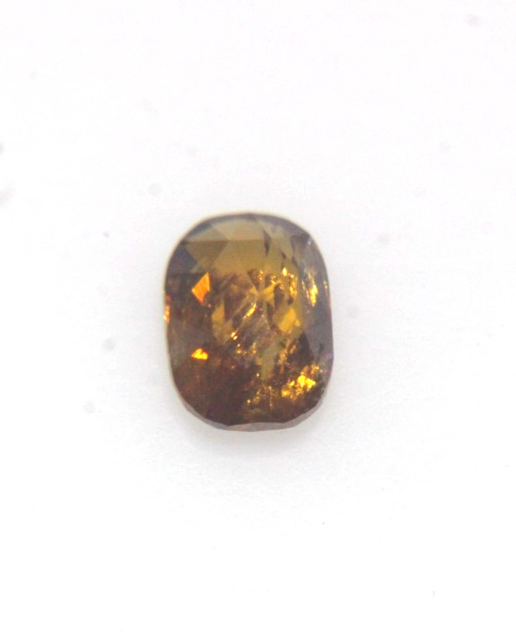0.47Cts Dark Orange Yellow Color Oval Shape Rose Cut Diamond 5.43×3.89×2.38 MM