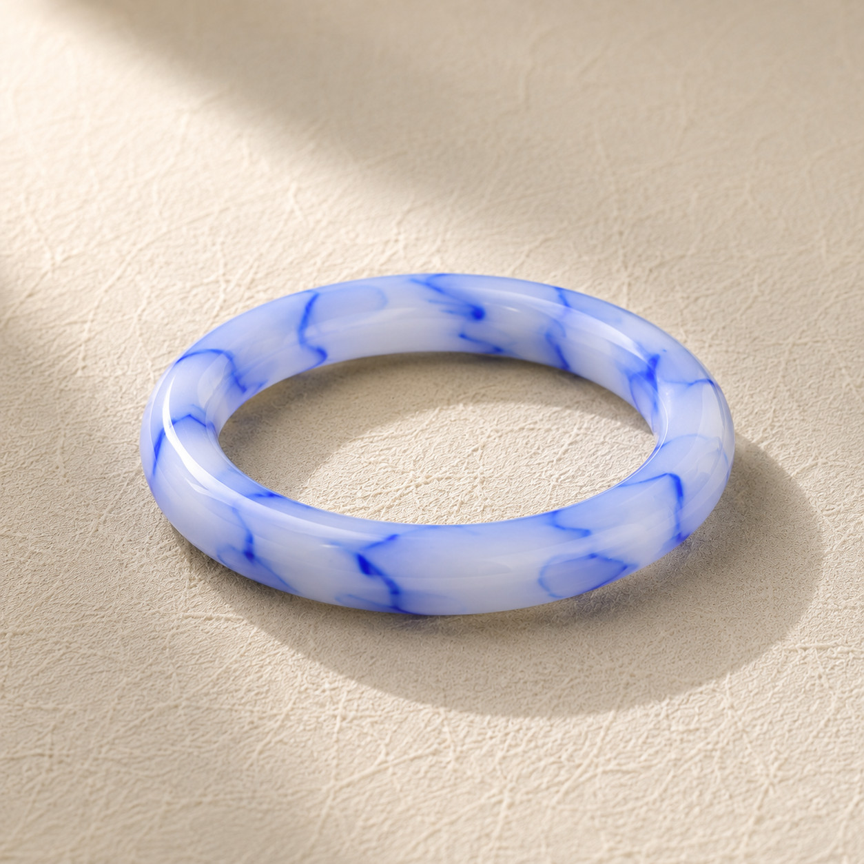 Natural Blue & White Dragon Real Jade Bangle | Genuine Gemstone | Lucky