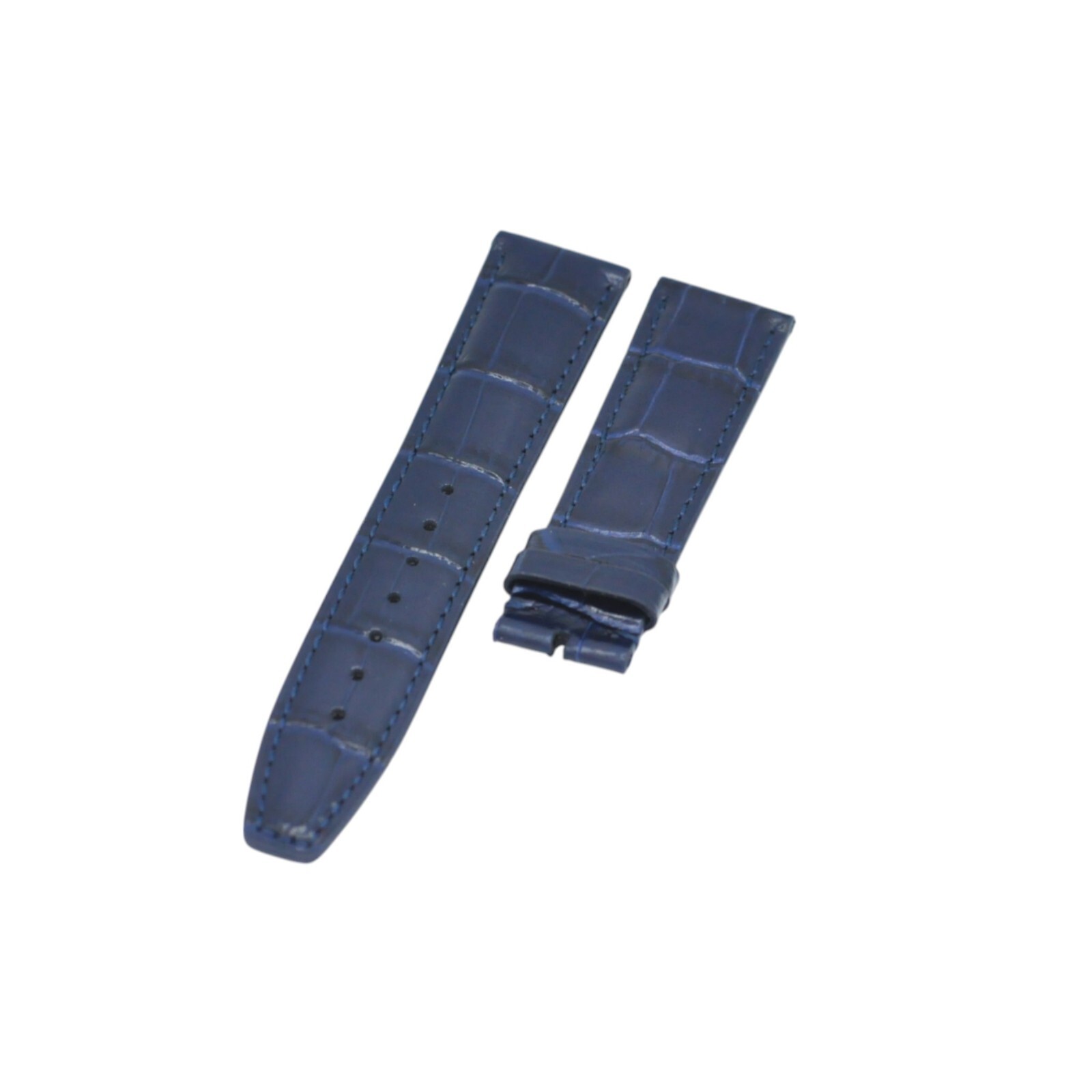 20mm Blue Crocodile Grain Leather Watch Strap For IWC Portugieser