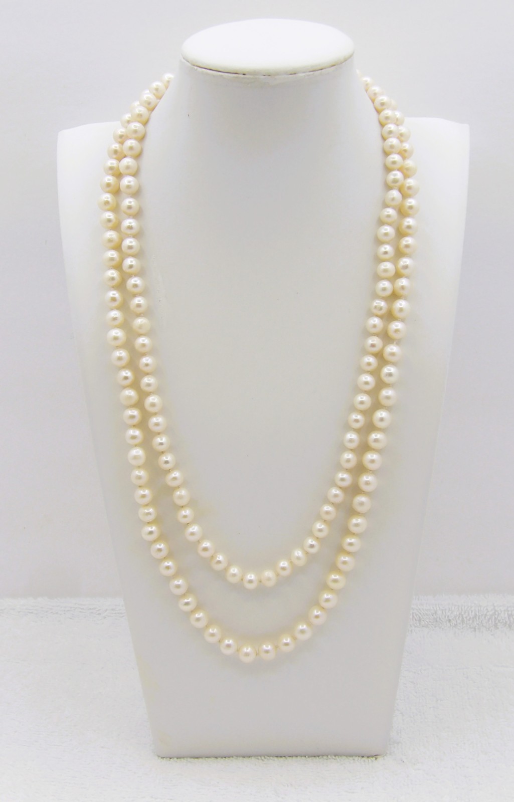 45 inches long white potato Cultured Freshwater Pearl Necklace Knotted NK802B