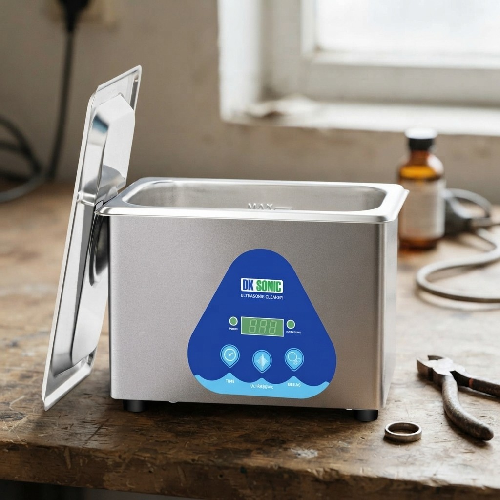 Compact Ultrasonic Jewelry Cleaner with Degas Mode – Perfect for Rings & Coins