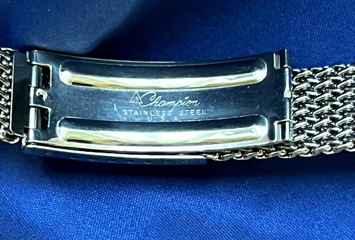 OMEGA, Stainless Steel Shark Mesh BAND, 19mm Fixed Curved Ends, 1960’s-70’s, NOS