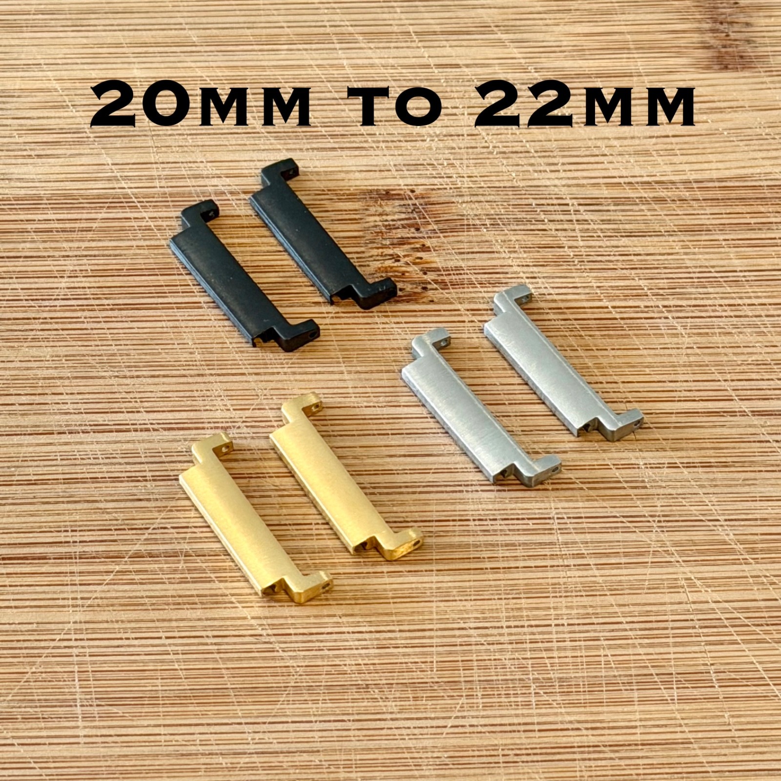 22mm Strap Adapter for 20mm Watch Lugs Quick Release Stainless Steel Brushed