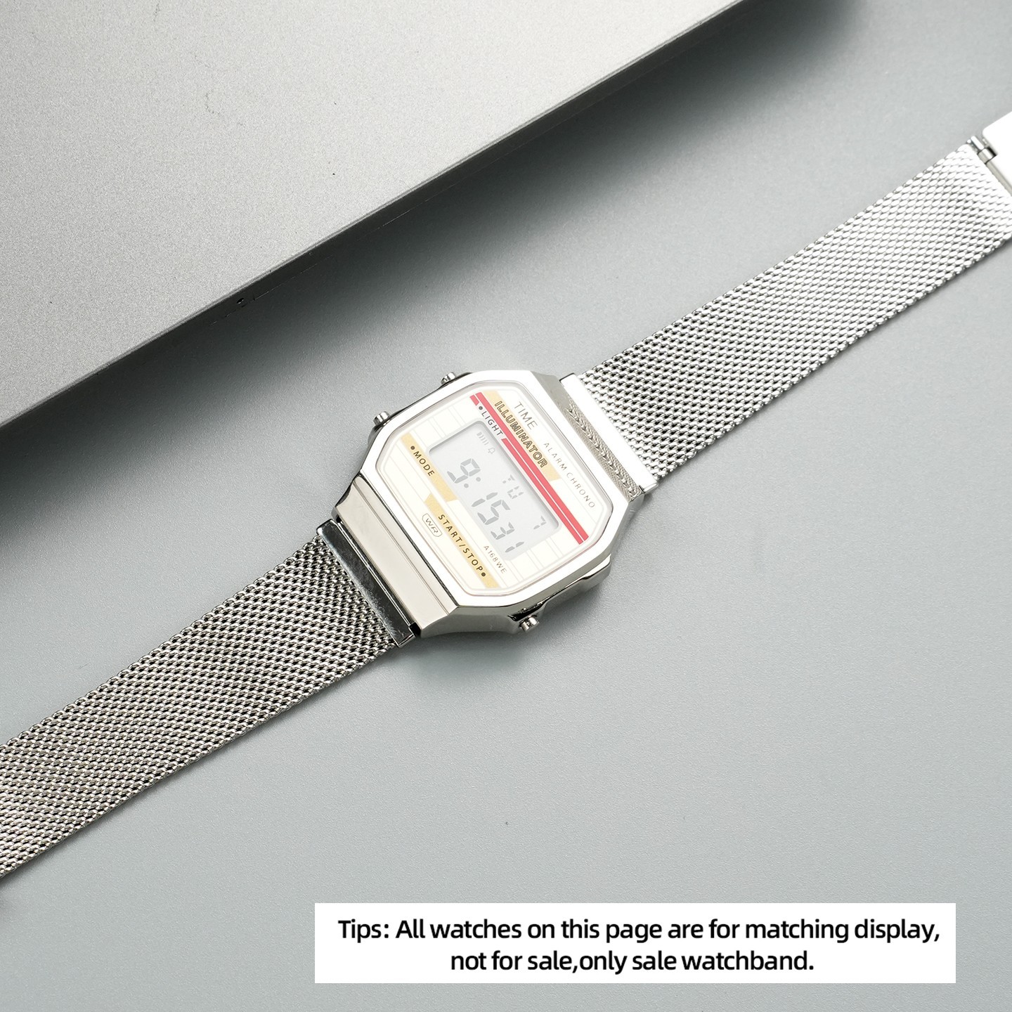 For Casio A158 A159 Modified Stainless Steel Watch Case F91 Metal Case Strap