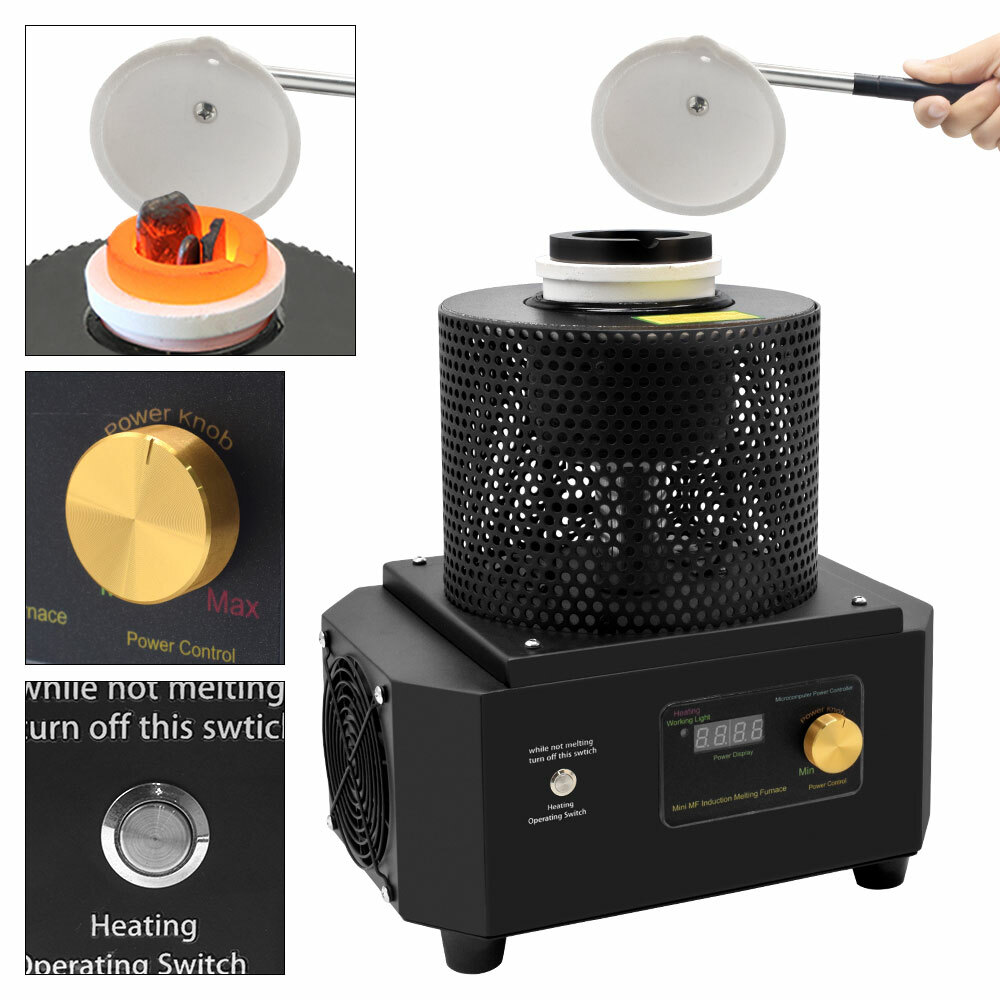 Induction Furnace Metal Melting Furnace Smelt Gold Copper Iron Steel 1600℃/2912°