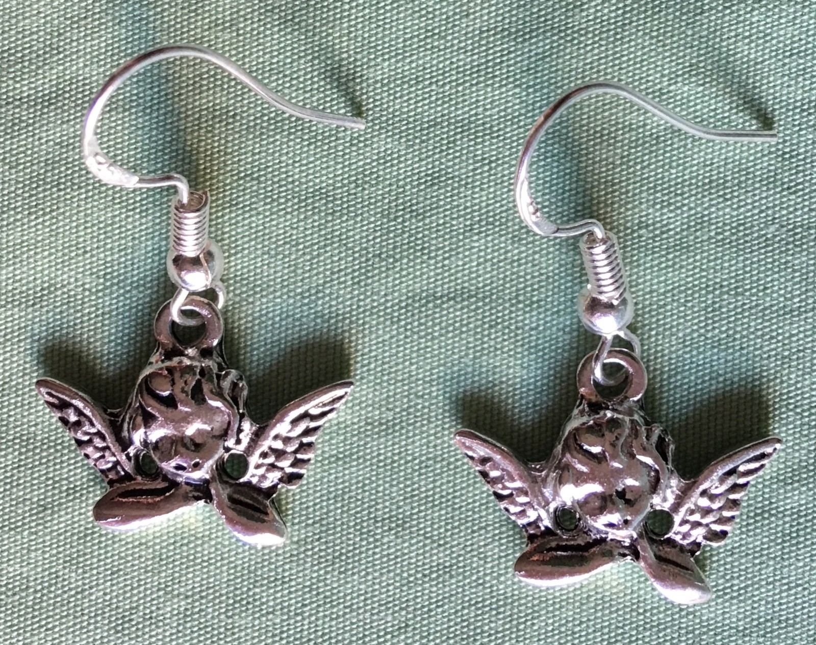 CHERUB ANGEL EARRINGS – Pewter with Sterling Silver Ear Wires (GP on request)