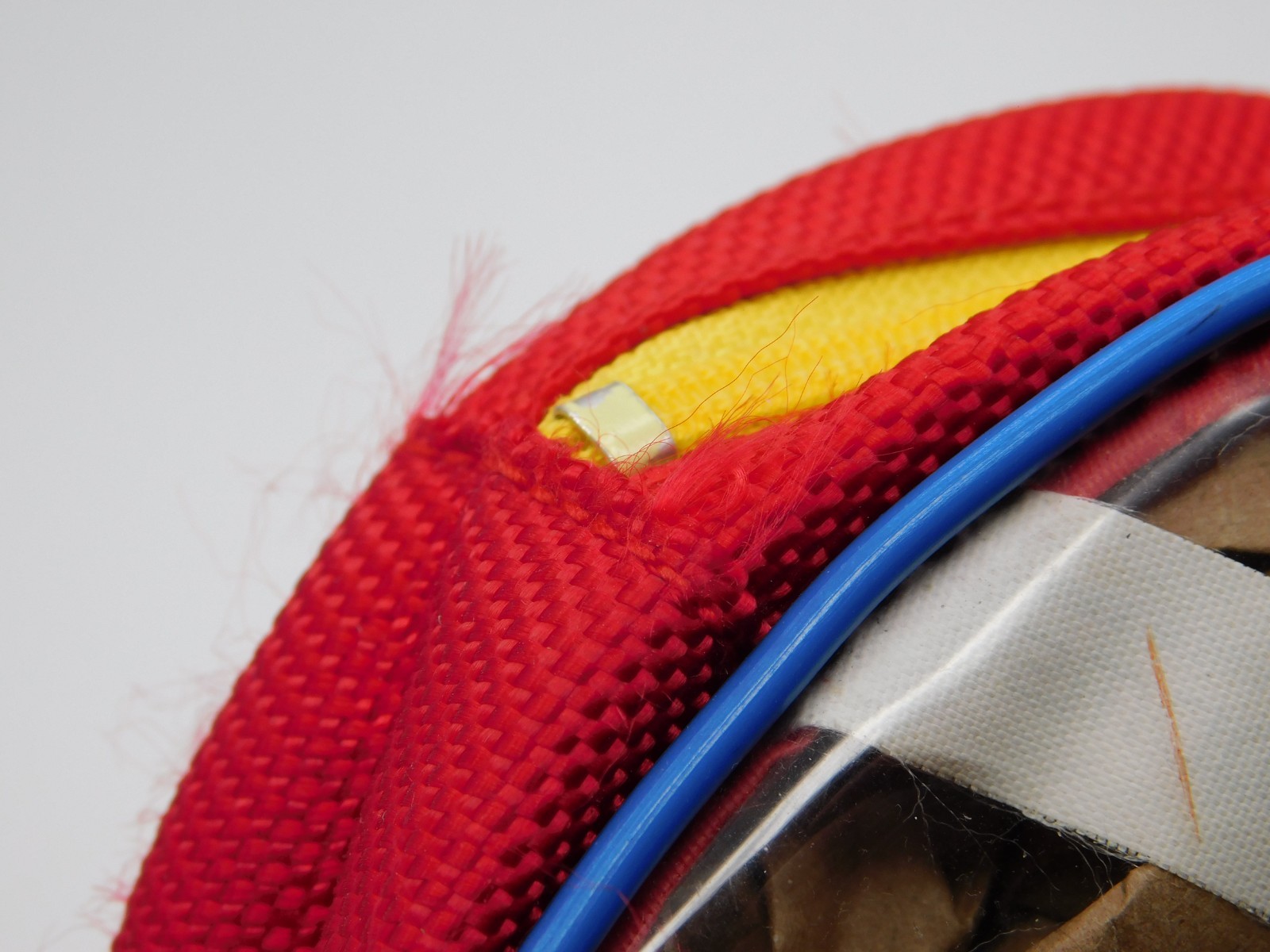 Vintage 5″ RED Swatch Swiss Clear Coin Purse With Yellow Zipper (EF979)
