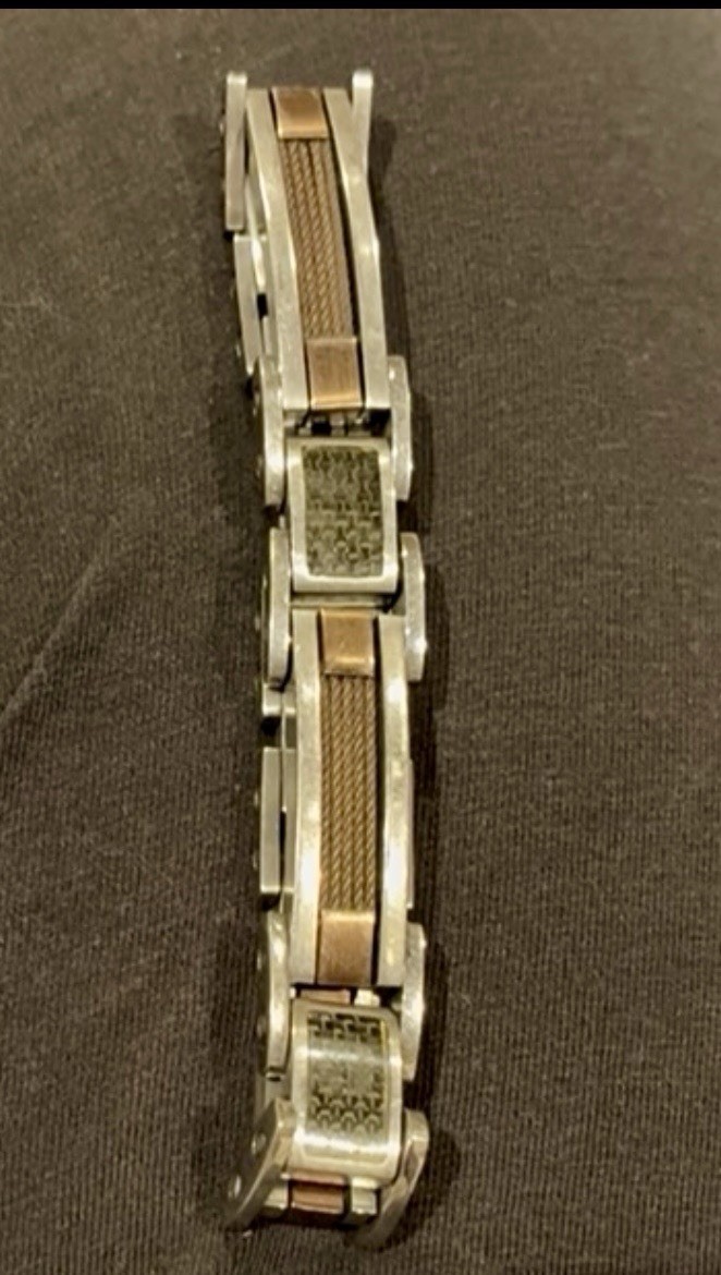 Stainless Steel RCI Cable Carbon Fiber & Copper 8.5” Men’s Bracelet Look